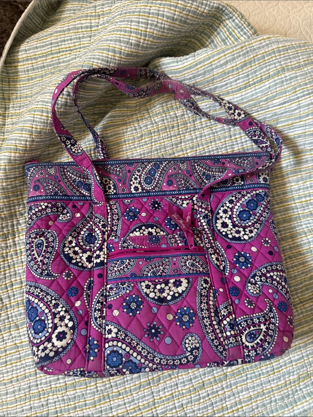 Vera Bradley Purple Paisley Quilted Tote